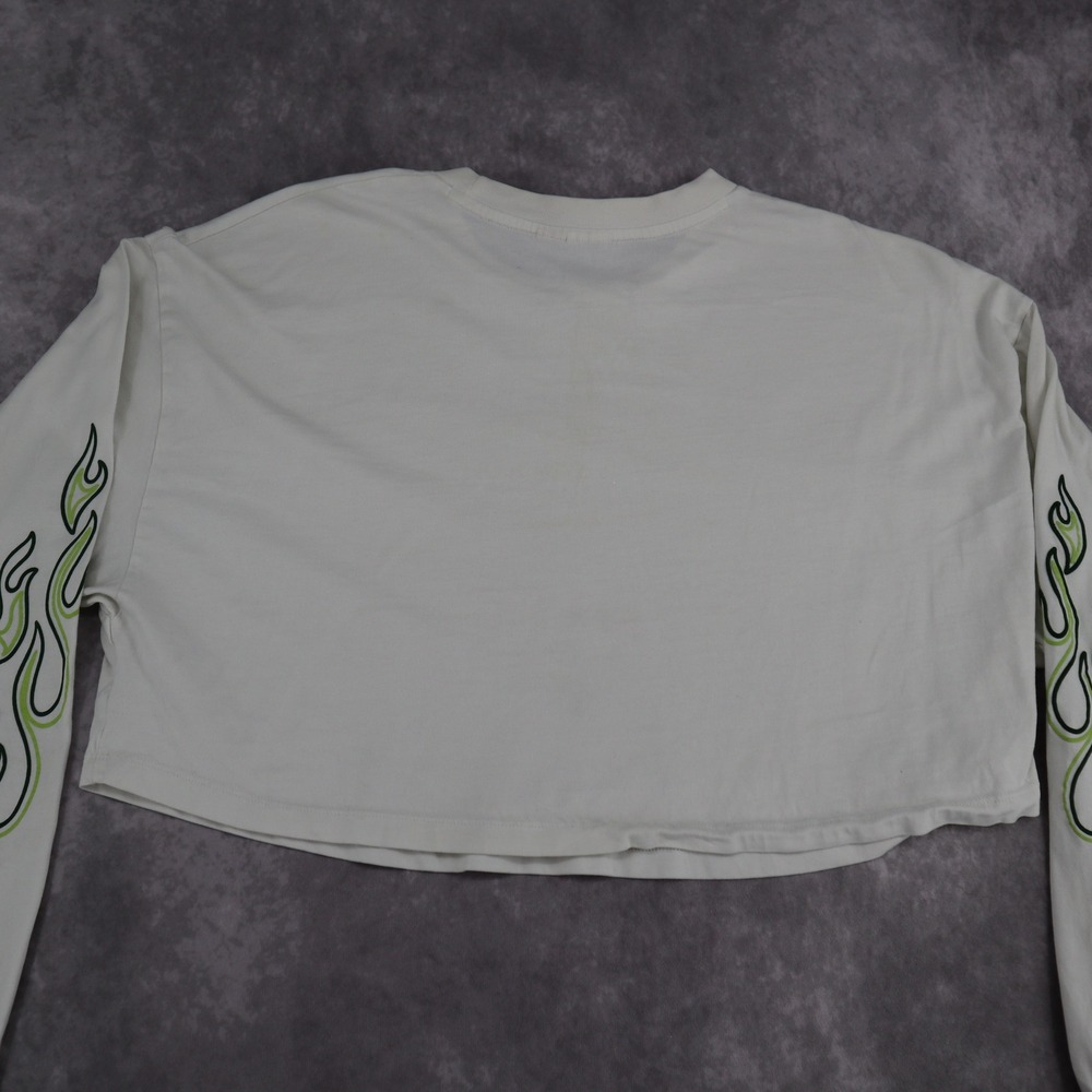 Roxy Kelia Flame Sleeve Crop Top Long Sleeve White Y2K Size M - Picture 13 of 15